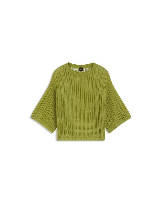 Boss Green Oversized-Fit Sweater With Open Knit