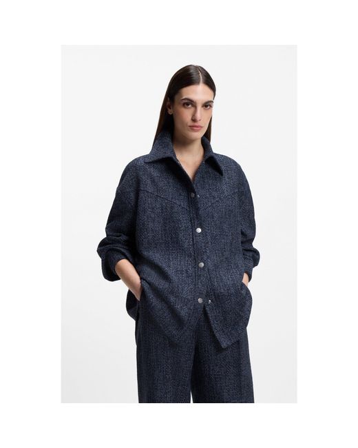 Boss Blue Relaxed-Fit Overshirt