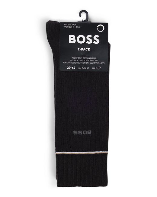 Boss Black Two-pack Of Regular-length Performance-stretch Socks for men
