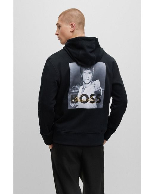 Boss Black X Bruce Lee Gender-neutral Hoodie With Special Artwork for men