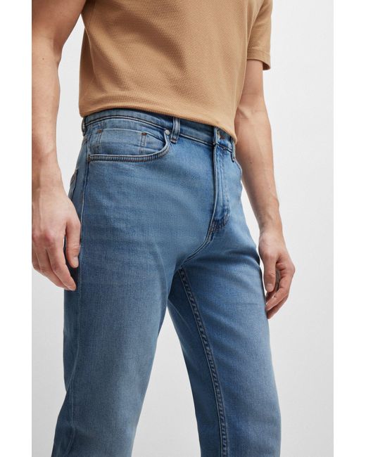 Boss Slim-fit Jeans In Pure-blue Comfort-stretch Denim for men