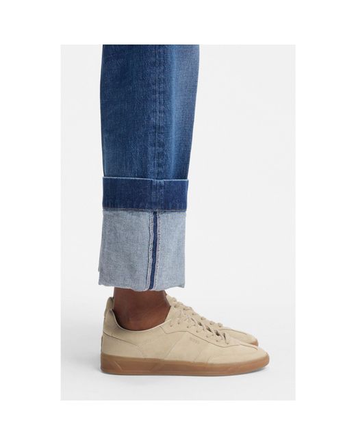Boss Natural Suede Trainers With Rubber Sole