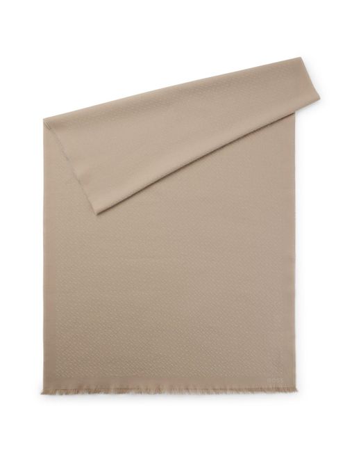 Sciarpa Con Monogrammi di Boss in Natural da Uomo