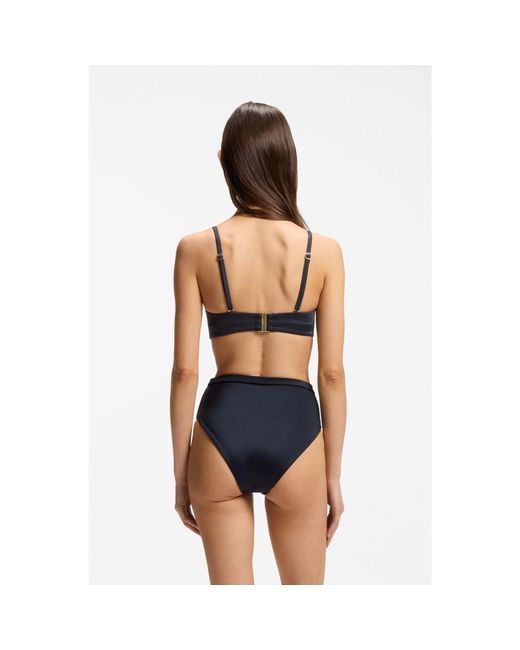 Boss Black Bandeau Bikini Top With Double B Monogram