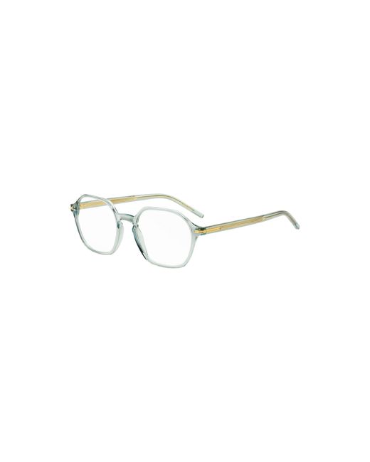 Boss Metallic Aqua-Acetate Optical Frames With-Tone Temples