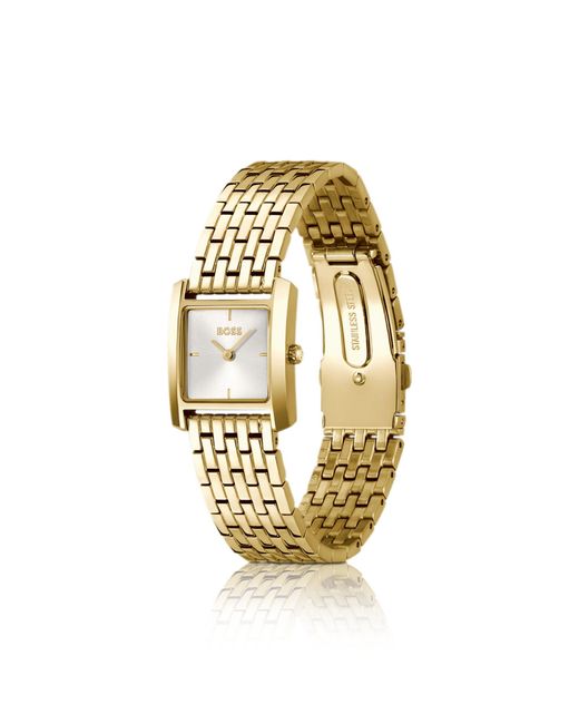 Boss Metallic Lucy Scala-Tone Watch With Square Case