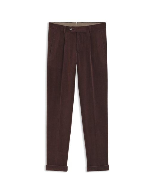 Boss Brown Tapered-Fit Trousers for men