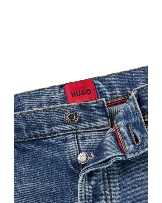 HUGO Tapered-fit Jeans In Blue Stretch Denim for men