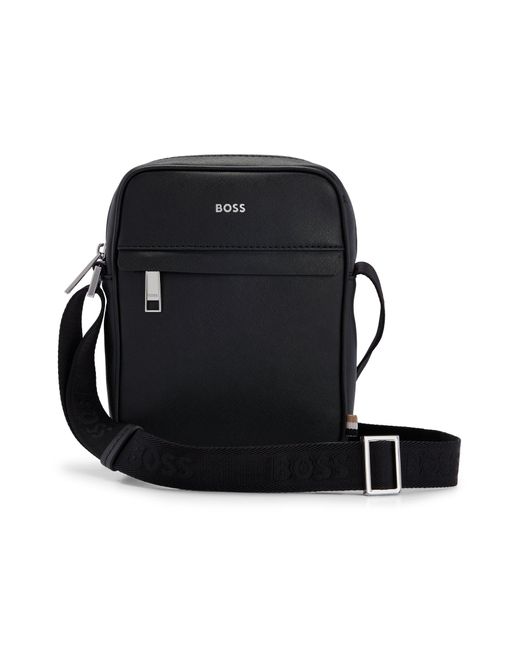 BOSS by HUGO BOSS Reporter Bag In Recycled Fabric With Metallic Logo