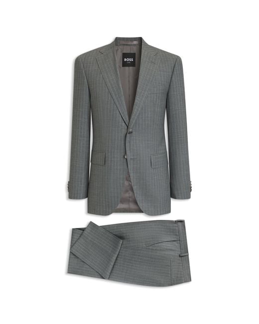 Boss Gray One Two-Piece Regular-Fit Suit for men