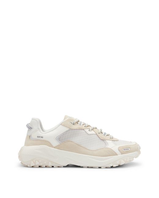 HUGO White Mixed-material Trainers With Contrast Details