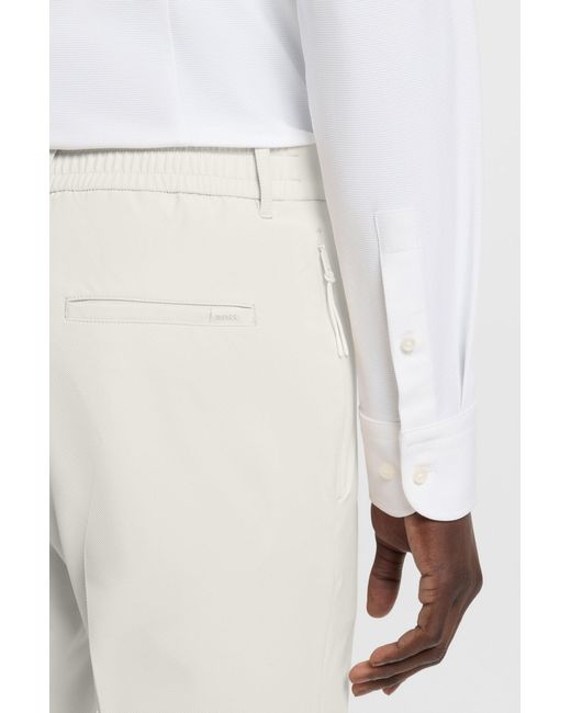 Boss Verstaubare Slim-Fit Hose Aus Funktionalem Stretch-Gewebe in White für Herren