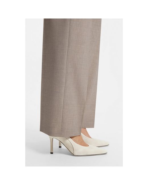 Boss White Suede Pumps With Comfort Insole