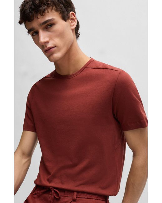Boss Regular-Fit T-Shirt aus Baumwoll-Mix mit ergonomischen Nähten in Red für Herren