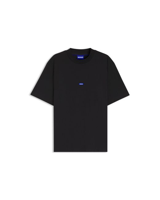 HUGO Black Small Logo Block Cotton T-shirt for men