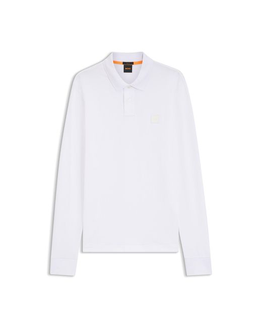 Boss White Slim-Fit Polo Shirt for men