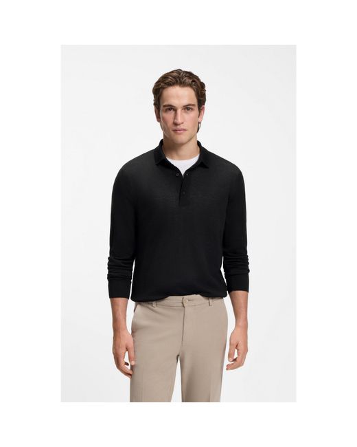 Boss Black Regular-Fit Knit Polo for men
