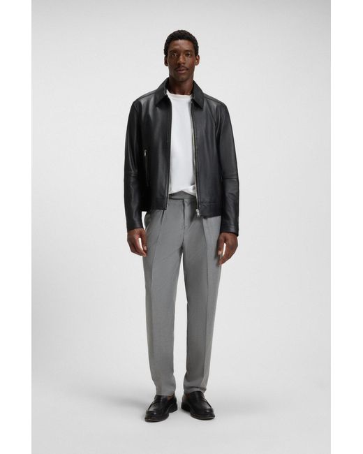 Boss Slim-Fit T-Shirt Van Gemerceriseerde Katoen Met Contrasterende Afwerkingen in het White voor heren