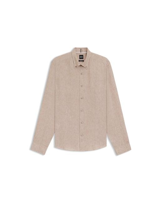 Boss Natural Regular-Fit Button-Down Shirt for men