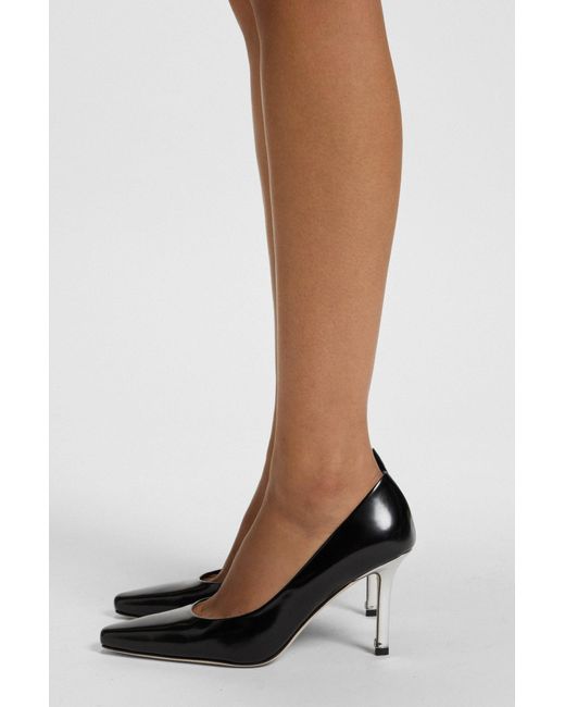 Boss Black Pumps Aus Leder Mit Silberfarbenem Absatz