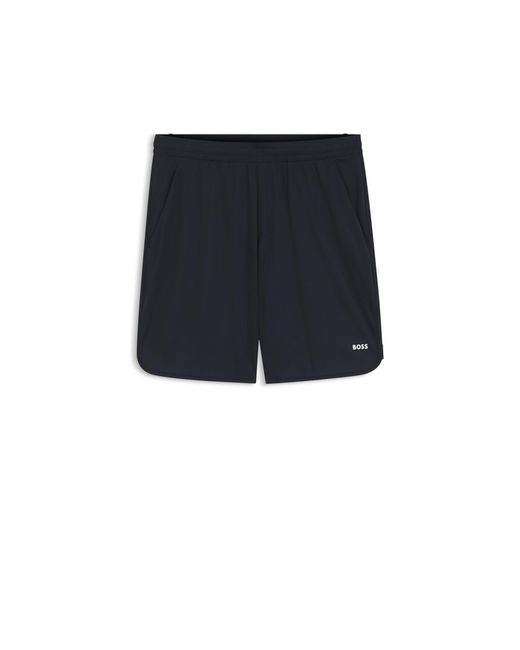 Boss Blue Active Stretch-Fabric Shorts With Mesh Pocket Bags for men