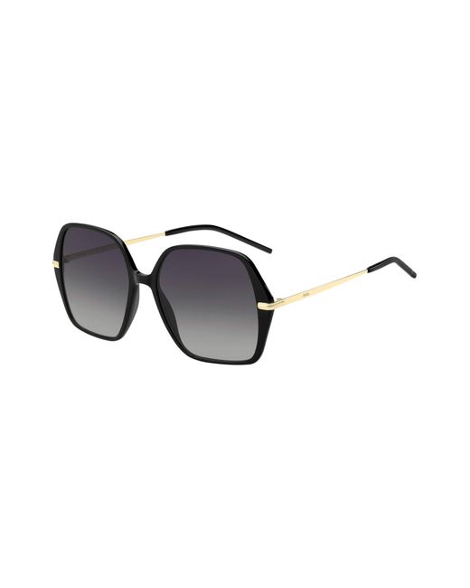 Boss Black-acetate Sunglasses With Gold-tone Temples