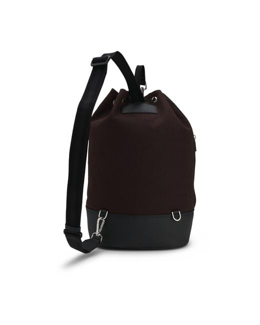 Boss Black Canvas Bucket Bag With Faux-Leather Trims for men