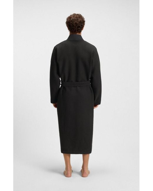 Boss Ochtendjas Met Wafelstructuur En Logostiksel in het Black voor heren