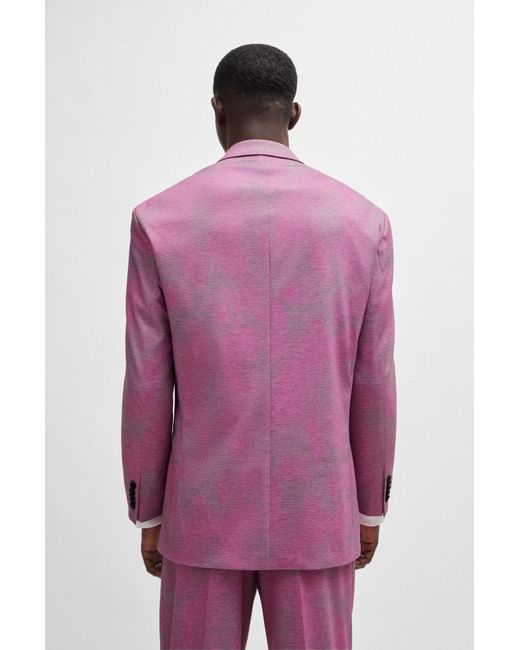 HUGO Red Modern-fit Suit In Printed Performance-stretch Fabric for men