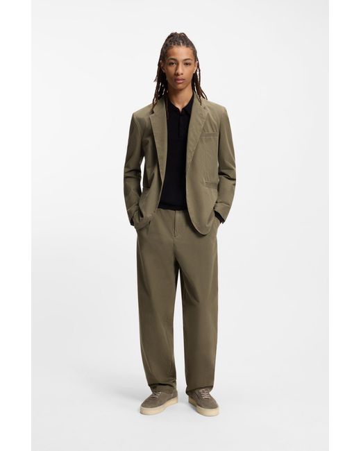 HUGO Suède Derbyschoenen Met Rubberen Crêpezool in het Green voor heren