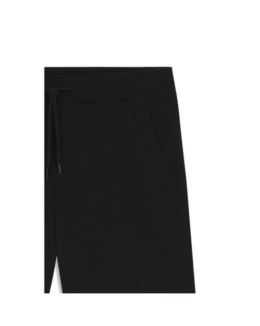 HUGO Black Cotton-terry Regular-fit Shorts With Logo Label for men