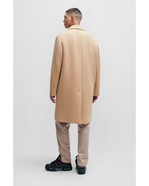 HUGO Regular-Fit Mantel mit zweireihiger Knopfleiste in Natural für Herren