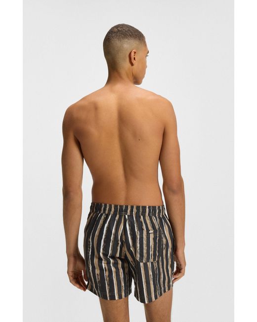 Boss Multicolor Patterned Men's Swim Shorts Size L for men