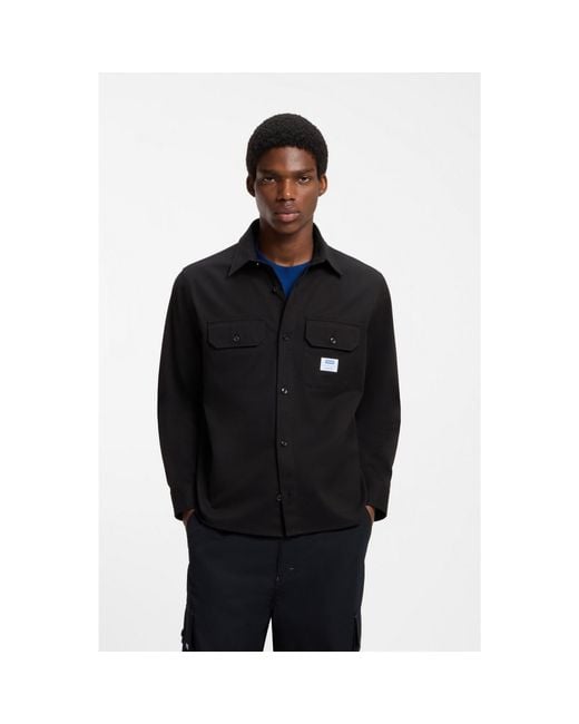 HUGO Black Oversized-Fit Shirt for men