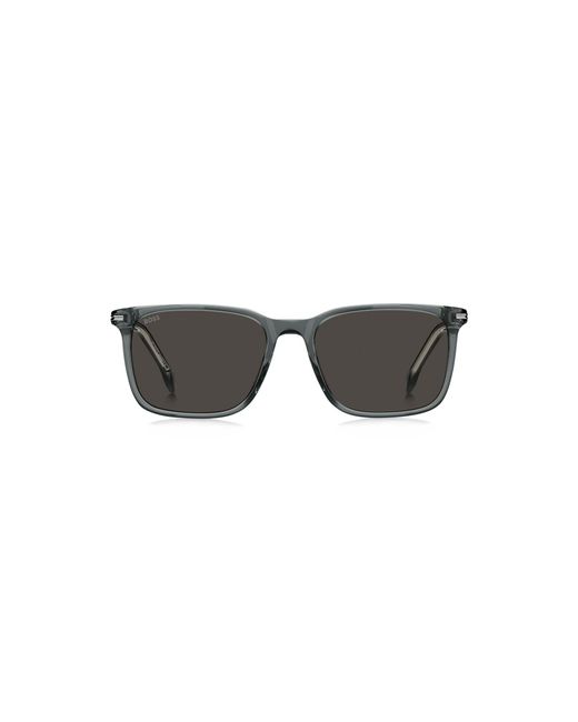 Boss Gray Acetate Sunglasses With-Tone Trims for men