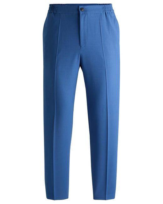 HUGO Blue Slim-fit Trousers In Performance-stretch Cloth for men