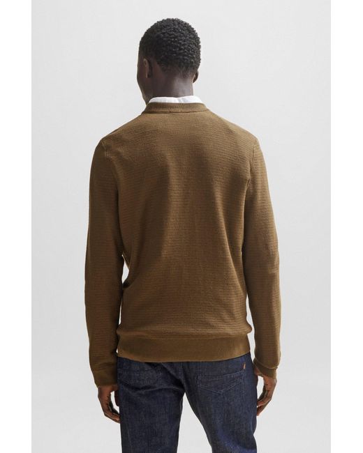 Boss Green Cotton-cashmere Regular-fit Sweater With Logo Patch for men
