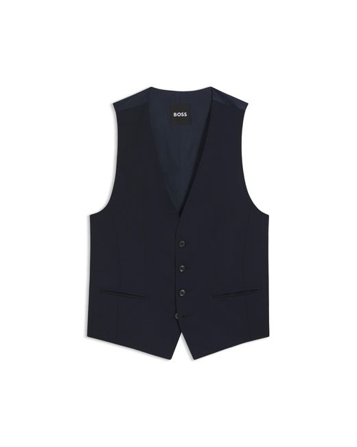 Boss Blue Slim-Fit Waistcoat for men