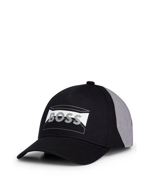 Boss Black Cotton-twill Cap With Contrasting Seasonal Logo for men