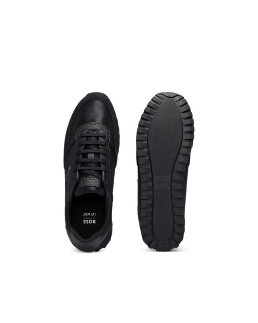 Boss Black Parkour L Running Style Trainers In Mixed Materials With Logo Details for men