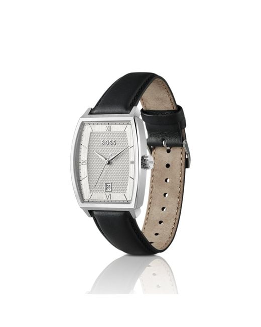 Boss Gray Principle Ark Watch With- Textured Dial for men