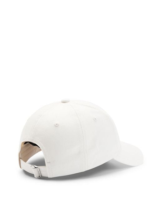 Boss White Cotton-twill Cap With Embroidered Logo