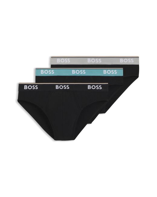 Boss Set Van Drie Slips Van Stretchkatoen Met Logotailleband in het Black voor heren