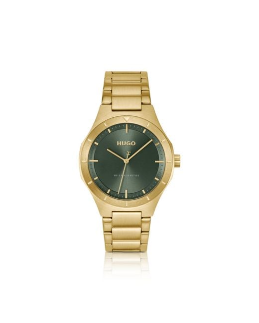 HUGO Metallic Lit-Tone Watch With Dial for men