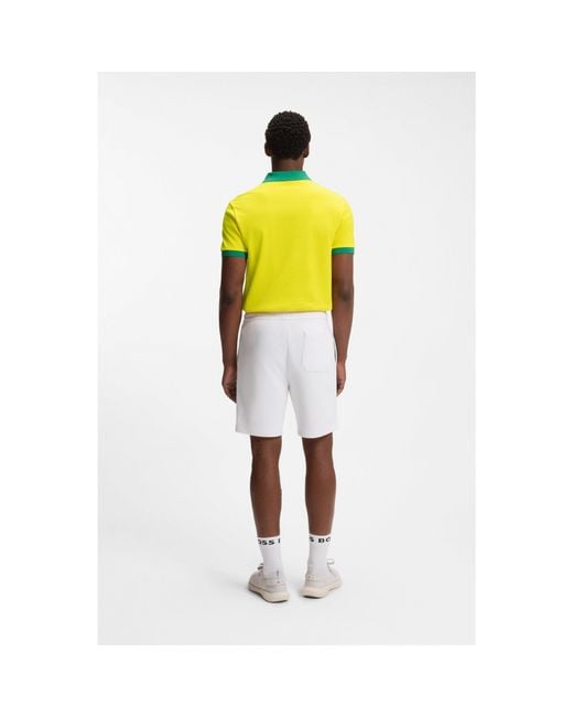 Boss Yellow Paddy Polo Shirt With Country Flag for men