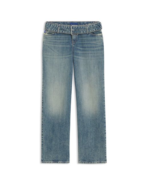 HUGO Blue Baggy-Fit Jeans With Denim Belt