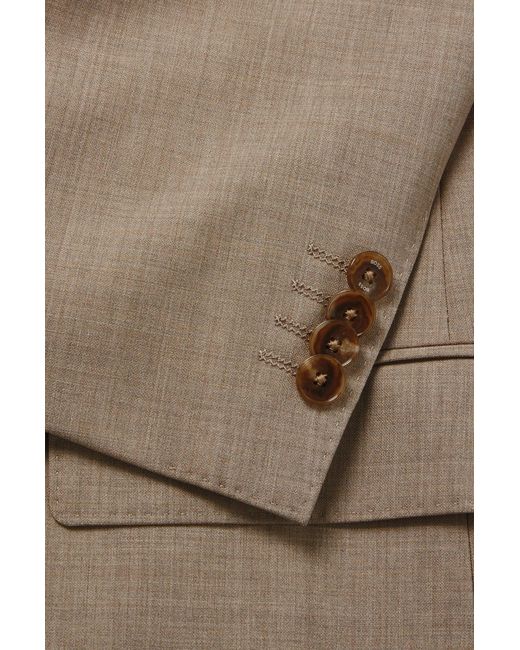 Boss Natural Regular-fit Suit In Crease-resistant Stretch Wool for men