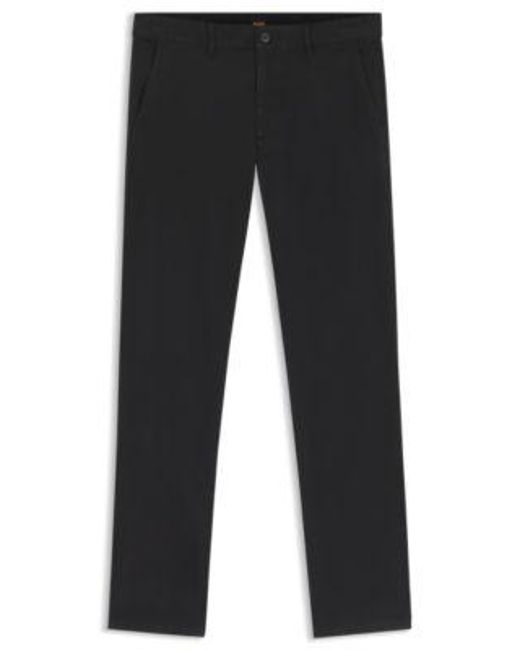 Chino Slim en satin de coton stretch Boss pour homme en coloris Black