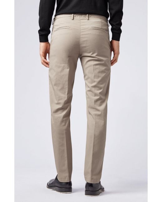 BOSS by BOSS Rice3-d Beige Slim-fit Chinos Stretch Cotton 50325936 in Natural for Men | Lyst