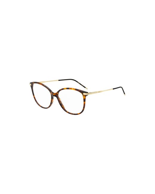 Boss Metallic Havana-Acetate Optical Frames With-Tone Temples